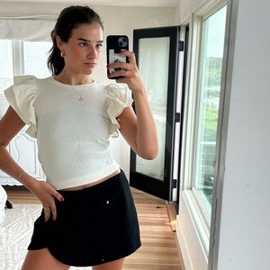 Zara ruffle sleeve shirt